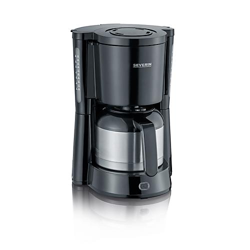 Kaffeemaschine Severin KA 4835, 1000 W, für bis zu 8 Tassen, Abschaltautomatik, Tropfverschluss, Wasserstandsanzeige, mit Edelstahlkanne, schwarz