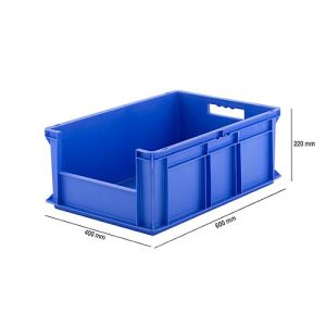 Kasten im EURO-Maß EF 6220, ohne Deckel, ohne Staubklappe, 43,5 l, blau Kasten im EURO-Maß EF 6220, ohne Deckel, ohne Staubklappe, 43,5 l, blau