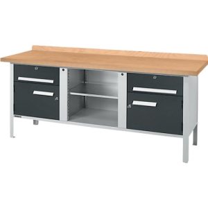 Kastenwerkbank Schäfer Shop Select PW 200-0, mitteldichte Faserplatte (MDF), bis 750 kg, B 2000 x T 680 x H 838 mm, Anthrazit Kastenwerkbank Schäfer Shop Select PW 200-0, mitteldichte Faserplatte (MDF), bis 750 kg, B 2000 x T 680 x H 838 mm, Anthrazit