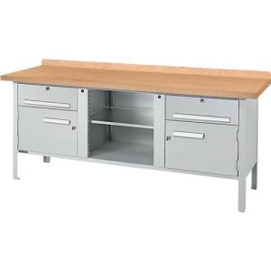 Kastenwerkbank Schäfer Shop Select PW 200-0, mitteldichte Faserplatte (MDF), bis 750 kg, B 2000 x T 680 x H 838 mm, Weißaluminium Kastenwerkbank Schäfer Shop Select PW 200-0, mitteldichte Faserplatte (MDF), bis 750 kg, B 2000 x T 680 x H 838 mm, Weißaluminium