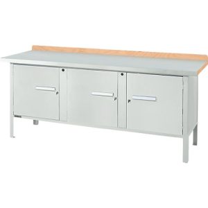 Kastenwerkbank Schäfer Shop Select PW 200-3, ESD, Buche Multiplexplatte, mit Stahlabdeckung, bis 750 kg, B 2000 x T 700 x H 840 mm, Lichtgrau