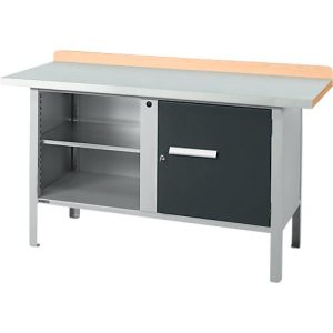 Kastenwerkbank Schäfer Shop Select PWi 150-1, ESD, Buche Multiplexplatte, mit Stahlabdeckung, bis 750 kg, B 1500 x T 700 x H 840 mm, Anthrazit