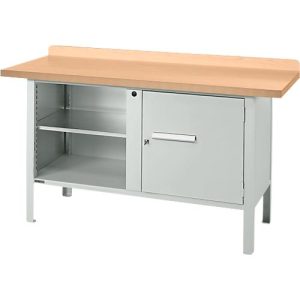 Kastenwerkbank Schäfer Shop Select PWi 150-1, mitteldichte Faserplatte (MDF), bis 750 kg, B 1500 x T 680 x H 838 mm, Lichtgrau