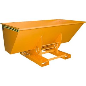 Kippbehälter AK 150, mit Abrollsystem, 1500 l, 1000 kg, L 1420 x B 2280 x H 1070 mm, RAL 2000 gelb Kippbehälter AK 150, mit Abrollsystem, 1500 l, 1000 kg, L 1420 x B 2280 x H 1070 mm, RAL 2000 gelb