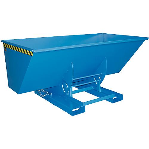 Kippbehälter AK 150, mit Abrollsystem, 1500 l, 1000 kg, L 1420 x B 2280 x H 1070 mm, RAL 5012 blau