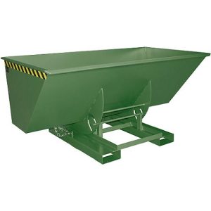 Kippbehälter AK 150, mit Abrollsystem, 1500 l, 1000 kg, L 1420 x B 2280 x H 1070 mm, RAL 6011 grün Kippbehälter AK 150, mit Abrollsystem, 1500 l, 1000 kg, L 1420 x B 2280 x H 1070 mm, RAL 6011 grün