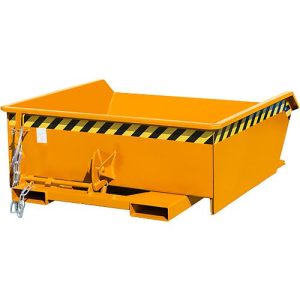 Kippbehälter Bauer Mini Typ MGU 460, niedrige Bauhöhe, 460 l Inhalt, orange Kippbehälter Bauer Mini Typ MGU 460, niedrige Bauhöhe, 460 l Inhalt, orange