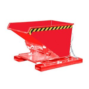 Kippbehälter Typ 3S 300 für Stapler, Tragfähigkeit 750 kg, mit 3-seitiger Kippfunktion, rot RAL