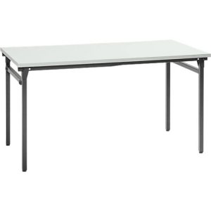 Klapptisch, stabiles 4-Fußgestell mit Spezial-Klappbeschlag, B 1400 x T 700 x H 725 mm, lichtgrau/schwarz Klapptisch, stabiles 4-Fußgestell mit Spezial-Klappbeschlag, B 1400 x T 700 x H 725 mm, lichtgrau/schwarz