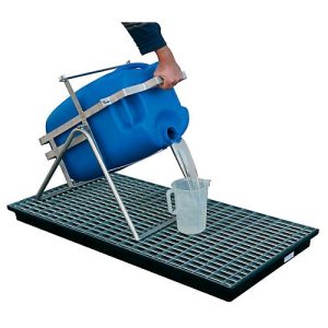 Kleingebinde-Abfüllbock für PE-Auffangwannen, Edelstahl, für Kleingebinde bis 60 l Kleingebinde-Abfüllbock für PE-Auffangwannen, Edelstahl, für Kleingebinde bis 60 l
