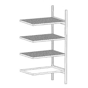 Kleingebinderegal BAUER S 3018-4E, Anbauregal, B 1000 x T 600 x H 2000 mm, 3 Gitterböden, 1 Auffangwanne Kleingebinderegal BAUER S 3018-4E, Anbauregal, B 1000 x T 600 x H 2000 mm, 3 Gitterböden, 1 Auffangwanne