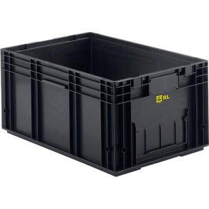 Kleinladungsträger RL-KLT 6080 ESD, Kunststoff, B 600 x T 400 mm, bis 20 kg, schwarz ableitend Kleinladungsträger RL-KLT 6080 ESD, Kunststoff, B 600 x T 400 mm, bis 20 kg, schwarz ableitend