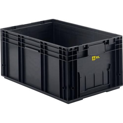 Kleinladungsträger RL-KLT 6080 ESD, Kunststoff, B 600 x T 400 mm, bis 20 kg, schwarz ableitend