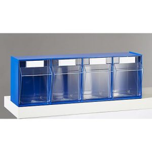 Kleinteilemagazin MultiStore, Reihengröße 4, B 600 x T 137 x H 207 mm, Volumen 8,4 l, stapelbar, Polystyrol, blau/transp. Kleinteilemagazin MultiStore, Reihengröße 4, B 600 x T 137 x H 207 mm, Volumen 8,4 l, stapelbar, Polystyrol, blau/transp.