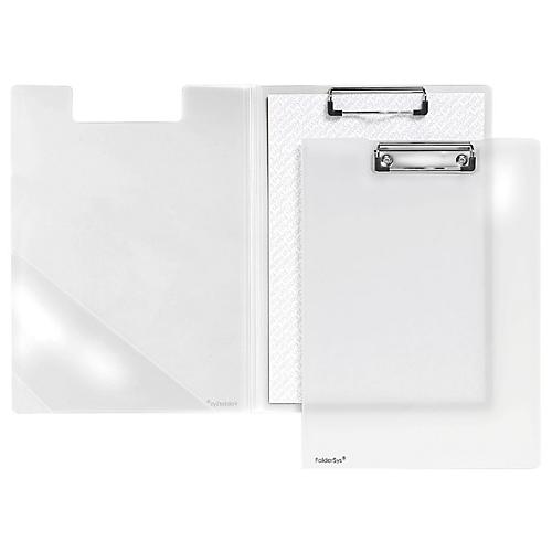 Klemmbrett-Mappe A4, Klemme mit Kunststoffecken, Dreiecks-Klarsichttasche innen, PP, transparent matt
