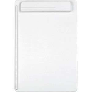Klemmbrett MAUL MAULgo Recycling, A4, Klemmweite 8 mm, mit Papieranschlag links & Cliphalter für Schreibgeräte, 90 % Recycling-Kunststoff, weiß