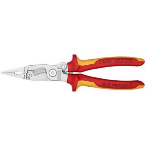 KNIPEX Elektroinstallationszange, L 200 mm, VDE, verchromt, Mehrkomponenten-Griff, für Kabel Ø 15 mm KNIPEX Elektroinstallationszange, L 200 mm, VDE, verchromt, Mehrkomponenten-Griff, für Kabel Ø 15 mm