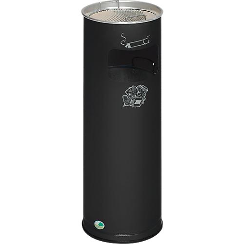 Kombi-Ascher VAR, rund, 16 l, für Innen & Außen, mit Sieb & Kantenschutz, Ø 230 x H 660 mm, Stahlblech, anthrazit