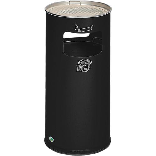 Kombi-Ascher VAR, rund, 37 l, für Innen & Außen, mit Sieb & Kantenschutz, Ø 320 x H 700 mm, Stahlblech, anthrazit