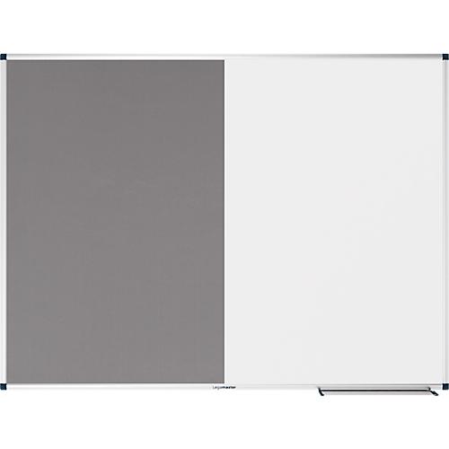 Kombiboard Legamaster UNITE, Pinboard & Whiteboard, B 1200 x T 12,6 x H 900 mm, Markerablage, lackierter Stahl & Filz, weiß & grau