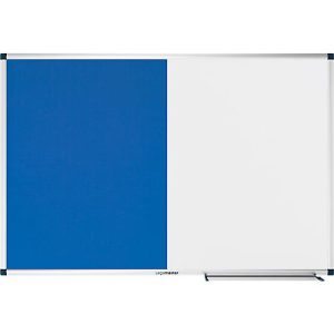 Kombiboard Legamaster UNITE, Pinboard & Whiteboard, B 900 x T 12,6 x H 600 mm, Markerablage, lackierter Stahl & Filz, weiß & blau Kombiboard Legamaster UNITE, Pinboard & Whiteboard, B 900 x T 12,6 x H 600 mm, Markerablage, lackierter Stahl & Filz, weiß & blau