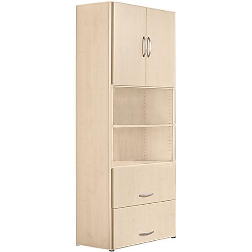 Kombischrank PALENQUE, 6 OH, Holztüren, HR-Auszug,, B 800 x T 420 x H 2160 mm, Ahorn