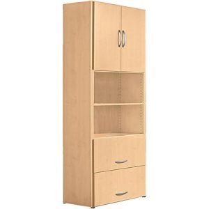 Kombischrank PALENQUE, 6 OH, Holztüren, HR-Auszug, B 800 x T 420 x H 2160 mm, Buche