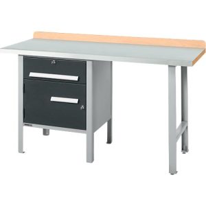 Kombiwerkbank Schäfer Shop Select PWi 150-2, ESD, Buche Multiplexplatte, mit Stahlabdeckung, bis 750 kg, B 1500 x T 700 x H 840 mm, Anthrazit