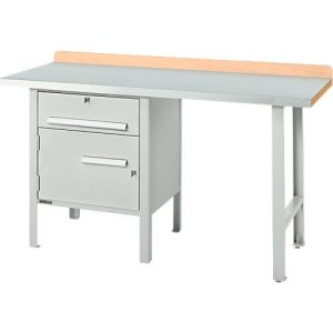 Kombiwerkbank Schäfer Shop Select PWi 150-2, ESD, Buche Multiplexplatte, mit Stahlabdeckung, bis 750 kg, B 1500 x T 700 x H 840 mm, Lichtgrau