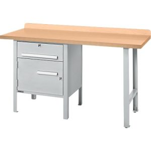Kombiwerkbank Schäfer Shop Select PWi 150-2, mitteldichte Faserplatte (MDF), bis 750 kg, B 1500 x T 680 x H 838 mm, Weißaluminium
