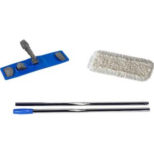 Komplett-Set Wischmopp Quick System, Klapphalter, 1 Bezug, 2-teiliger Chrom-Stiel, Länge 500 mm Komplett-Set Wischmopp Quick System, Klapphalter, 1 Bezug, 2-teiliger Chrom-Stiel, Länge 500 mm