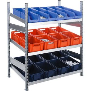 Komplettregal MBR 3000, Anbaufeld, 3 schräge Fachebene, 1536 x 400 x 1292 mm