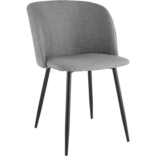 Konferenzstuhl, 2er-Set, B 570 x T 540 x H 810 mm, gepolstert, Gestell schwarz, Stoffbezug grau