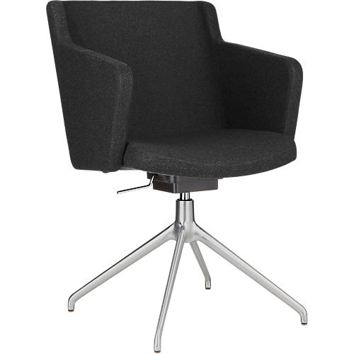 Konferenzstuhl Sitness 1.0, dreidimensionale Sitzfläche, höhenverstellbar, drehbar, anthrazit
