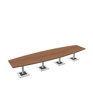 Konferenztisch, bis 14 Personen, Boot, Standfuß, B 4500 x T 1200 x H 720-820 mm, Kirsche Romana/silber Konferenztisch, bis 14 Personen, Boot, Standfuß, B 4500 x T 1200 x H 720-820 mm, Kirsche Romana/silber
