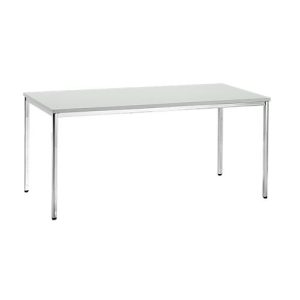 Konferenztisch, bis 6 Personen, Rechteck, 4-Fuß Quadratrohr, B 1600 x T 800 x H 720 mm, lichtgrau/chromsilber Konferenztisch, bis 6 Personen, Rechteck, 4-Fuß Quadratrohr, B 1600 x T 800 x H 720 mm, lichtgrau/chromsilber