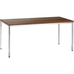 Konferenztisch, bis 6 Personen, Rechteck, 4-Fuß Quadratrohr, B 1600 x T 800 x H 720 mm, Walnuss/chromsilber Konferenztisch, bis 6 Personen, Rechteck, 4-Fuß Quadratrohr, B 1600 x T 800 x H 720 mm, Walnuss/chromsilber