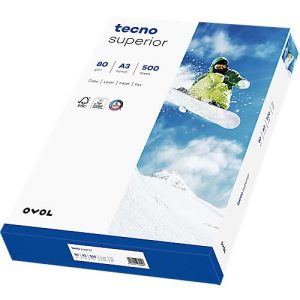 Kopierpapier tecno superior, DIN A3, 80 g/m², hochweiß, 1 Karton = 5 x 500 Blatt Kopierpapier tecno superior, DIN A3, 80 g/m², hochweiß, 1 Karton = 5 x 500 Blatt