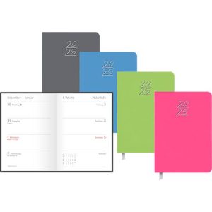 Korsch Wochentimer Colour 2025, 160 Seiten, Wochenübersicht, Softcover, B 110 x H 155 mm, pink