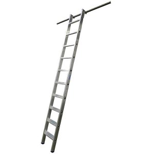 KRAUSE Regalleiter, Aluminium, mit 1 Paar Einhängehaken, 12 Stufen