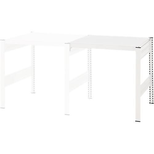 Kreativ-Tisch ORDO Professional, Anbautisch, multifunktional, herausnehmbare Schreibfläche, mobil, B 760 x T 635 x H 825 mm, Stahl, verkehrsweiß RAL 9016