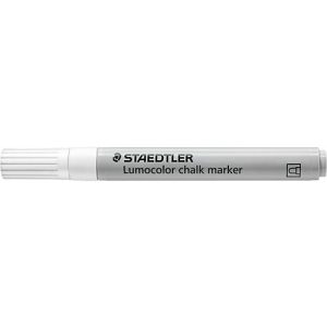 Kreidemarker STAEDTLER Lumocolor®, Rundspitze, Schreibfarbe weiß, Strichbreite 2,4 mm, für glatte Oberflächen, Flüssigkeit auf Wasserbasis Kreidemarker STAEDTLER Lumocolor®, Rundspitze, Schreibfarbe weiß, Strichbreite 2,4 mm, für glatte Oberflächen, Flüssigkeit auf Wasserbasis