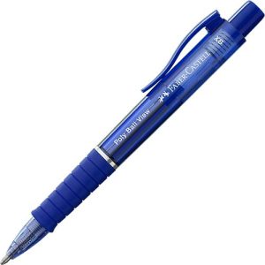 Kugelschreiber Faber-Castell Poly Ball View, Schreibfarbe blau, Strichbreite 0,6 mm, dokumentenecht, auswechselbare Mine, Gummigriff, blau Kugelschreiber Faber-Castell Poly Ball View, Schreibfarbe blau, Strichbreite 0,6 mm, dokumentenecht, auswechselbare Mine, Gummigriff, blau