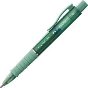 Kugelschreiber Faber-Castell Poly Ball View, Schreibfarbe blau, Strichbreite 0,6 mm, dokumentenecht, auswechselbare Mine, Gummigriff, grün Kugelschreiber Faber-Castell Poly Ball View, Schreibfarbe blau, Strichbreite 0,6 mm, dokumentenecht, auswechselbare Mine, Gummigriff, grün