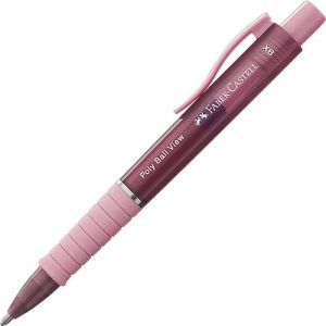 Kugelschreiber Faber-Castell Poly Ball View, Schreibfarbe blau, Strichbreite 0,6 mm, dokumentenecht, auswechselbare Mine, Gummigriff, rot Kugelschreiber Faber-Castell Poly Ball View, Schreibfarbe blau, Strichbreite 0,6 mm, dokumentenecht, auswechselbare Mine, Gummigriff, rot