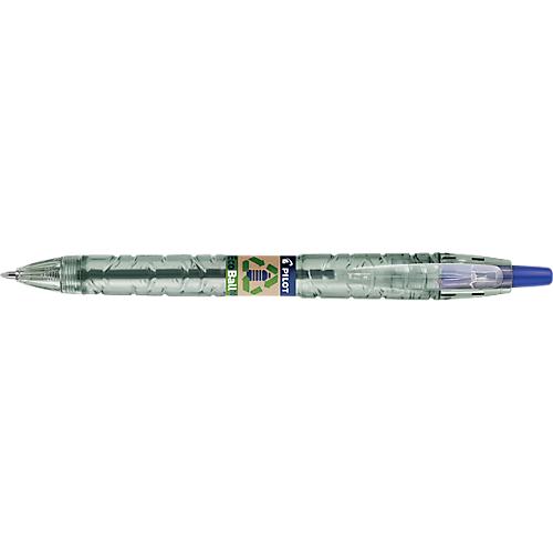 Kugelschreiber PILOT Bottle 2 Pen Ecoball, blau, Strichbreite 0,6 mm, dokumentenecht, nachfüllbar, Druckmechanik, 86 % Recyclingmaterial