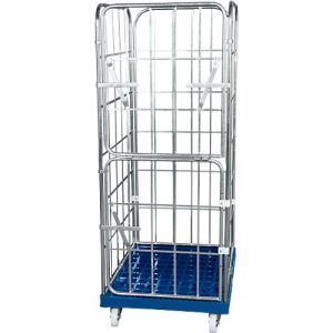 Kunststoffrollplatte, 2 Seitengittern, 1 Rückwand, 2 halbe Vorderwände, enzianblau RAL5010