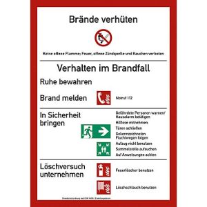 Kunststoffschild ‚Brandschutzordnung‘ Kunststoffschild ‚Brandschutzordnung‘