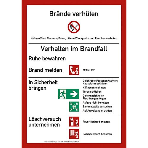 Kunststoffschild 'Brandschutzordnung'