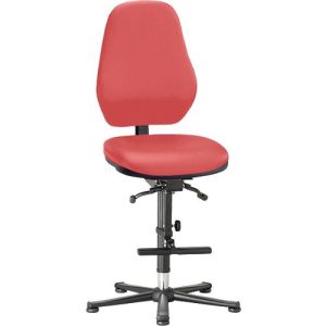 Labordrehstuhl Basic, Gleiter, mit Aufstiegshilfe, Kunstleder, Stamskin Top rot Labordrehstuhl Basic, Gleiter, mit Aufstiegshilfe, Kunstleder, Stamskin Top rot